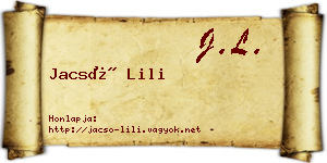 Jacsó Lili névjegykártya